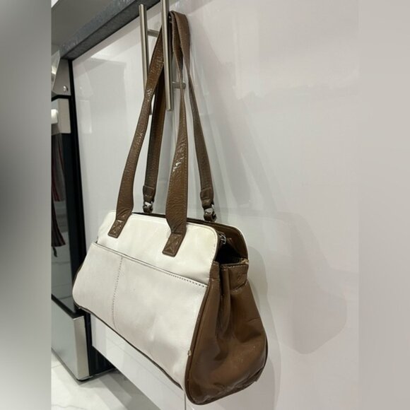 Y2K Italian Design Brown Shoulder Bag Faux Leather Spacious Everyday Handbag - Picture 5 of 12